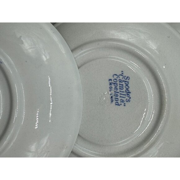 Set Of 3 Spodes Camilla England Blue & White Floral Saucer Plates - Vintage Porc - Picture 10 of 11